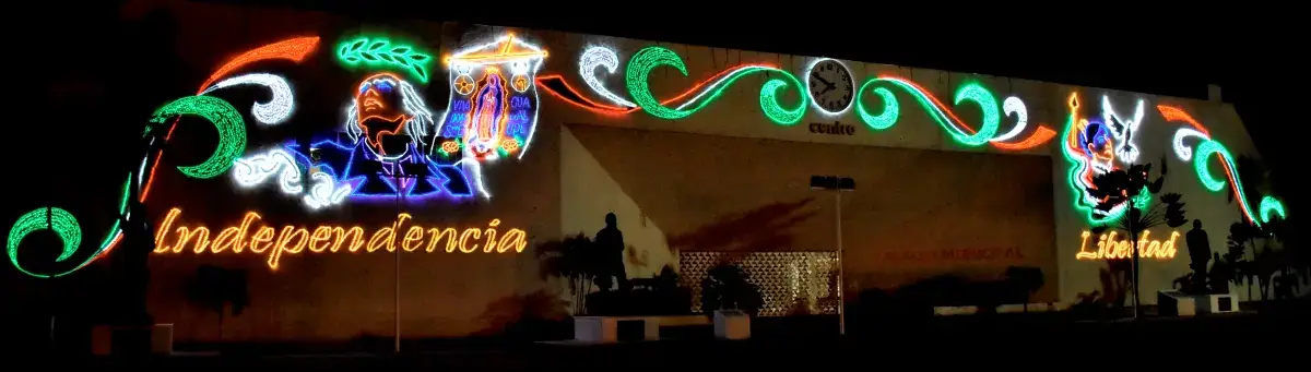 Adornos luminosos para fiestas patrias